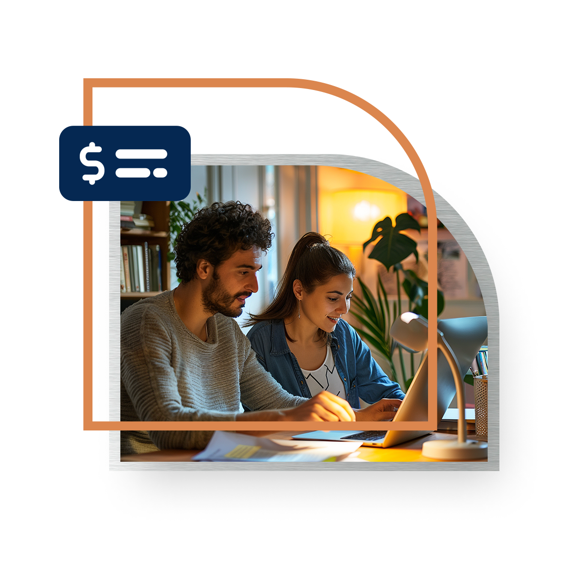 Couple Looking at a Computer