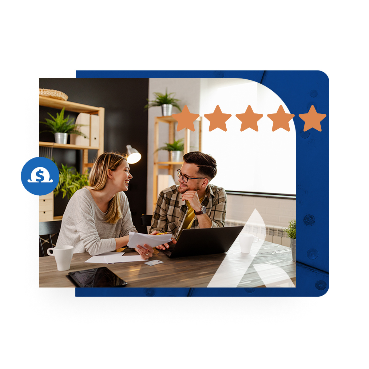 Couple Working on Paperwork Couple Working on Paperwork