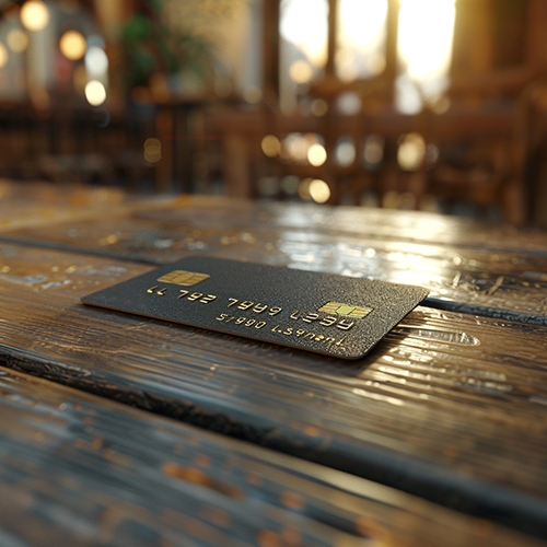 Credit Card On Wooden Table