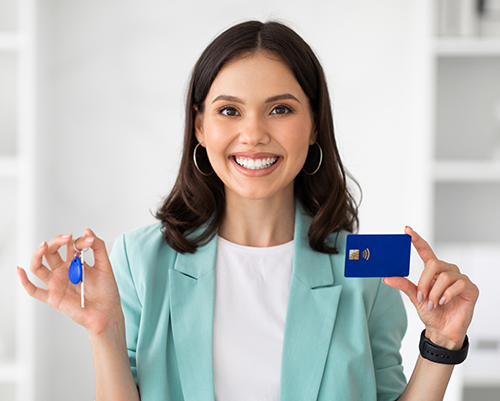 Lady with a Card and a Key