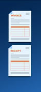 Receipt and invoice screen on cellphone..