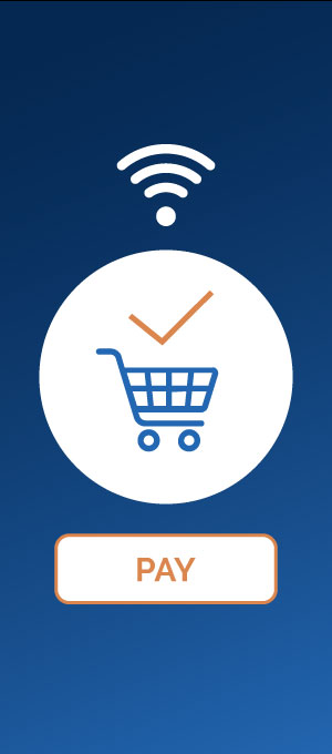 Wireless payment home screen on cellphone.