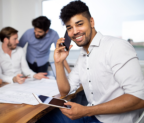 Young Man with A Phone